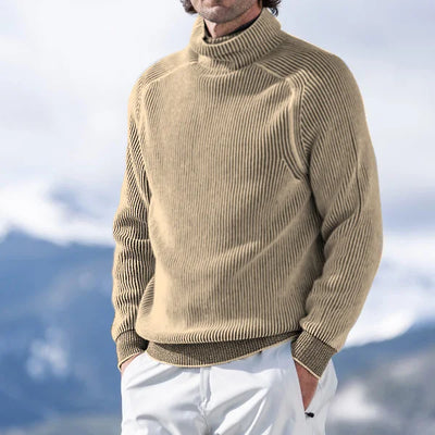Lässiger Rollkragenpullover aus Rippenstrick für Männer