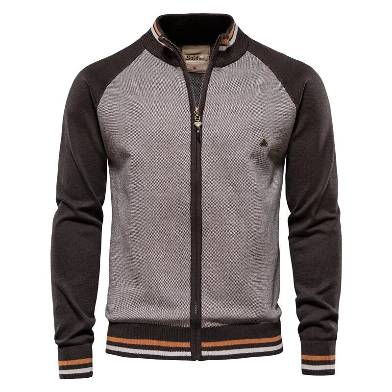 Schicke Jacke mit Rundhalsausschnitt und Reißverschluss für Herren