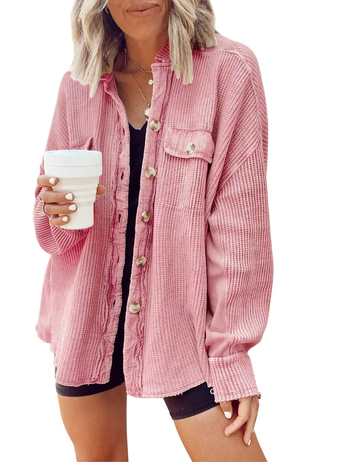 Hemdjacke mit Knopfleiste für Damen