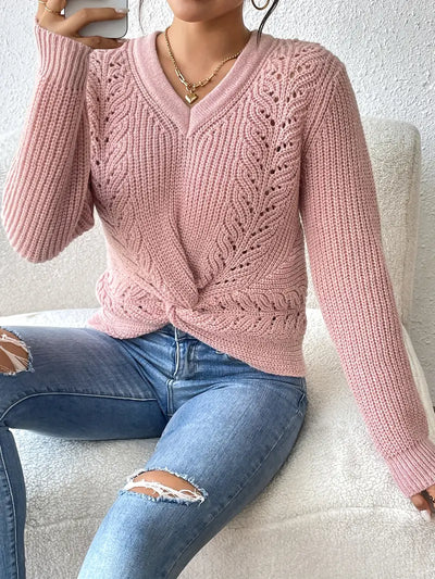 V-AUSSCHNITT VERDREHTER PULLOVER | MODERNER, ELEGANTER STIL