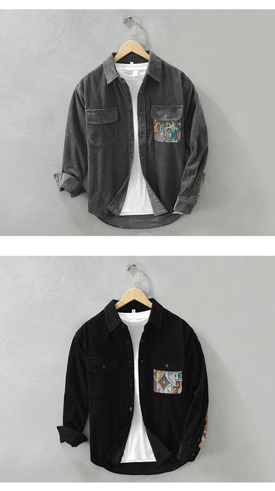 Stilvolles Herren Vintage Langarmhemd aus Baumwolle