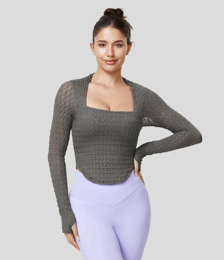 Yoga-T-Shirt mit langen Ärmeln