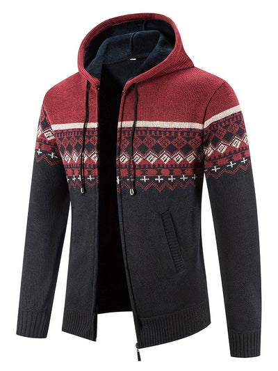 Strick-Hoodie mit Rautenmuster für Herren