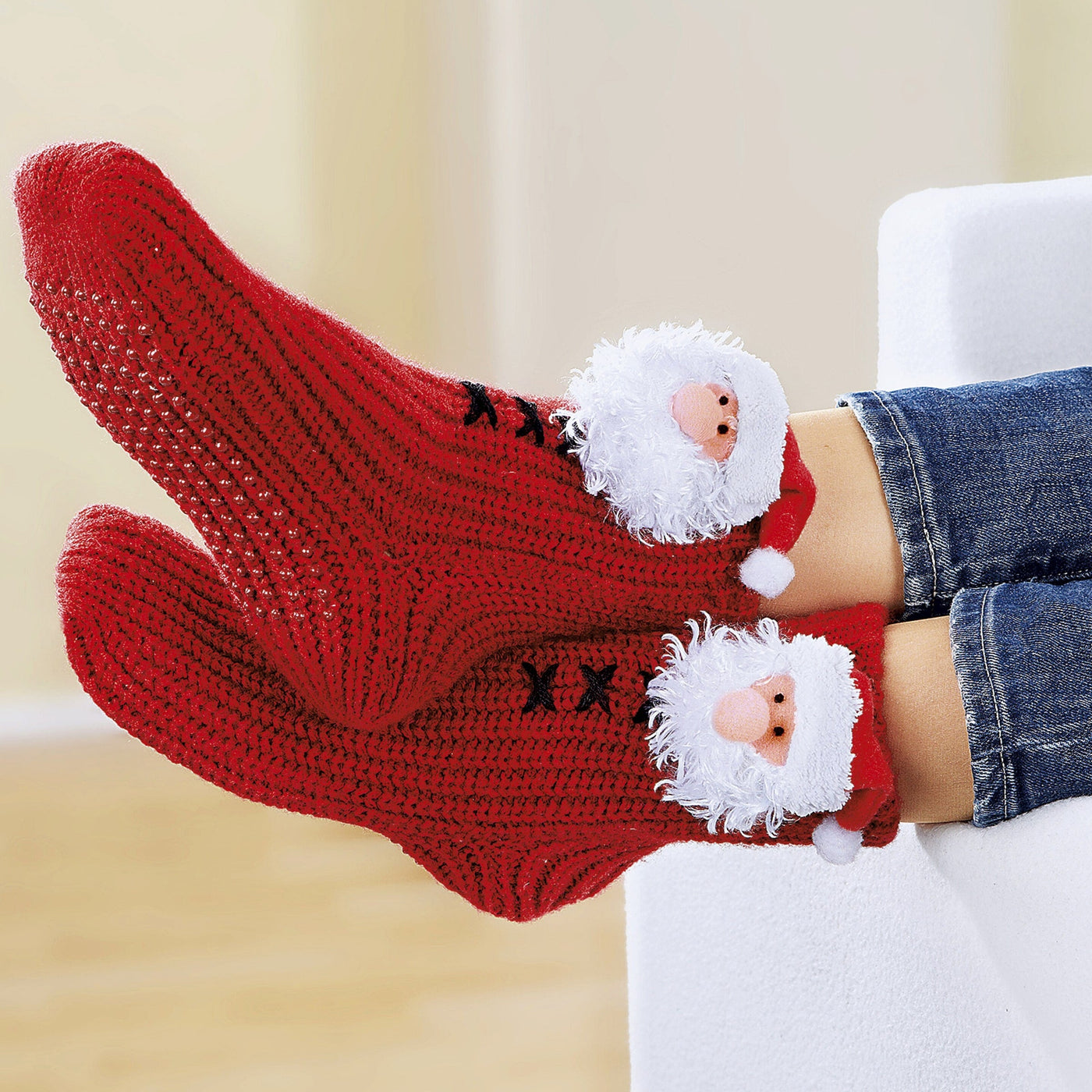 Gestrickte Nikolaushaus-Socken für Frauen