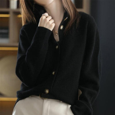 Warme Strickjacke mit Knöpfen für Damen