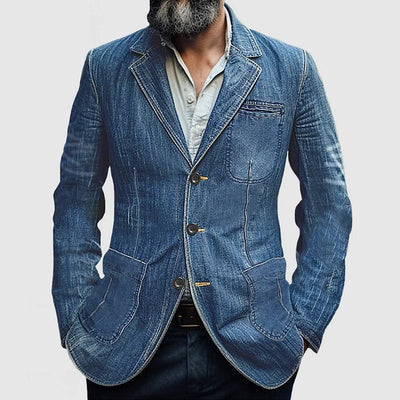 Denim-Blazer mit Taschen für Männer