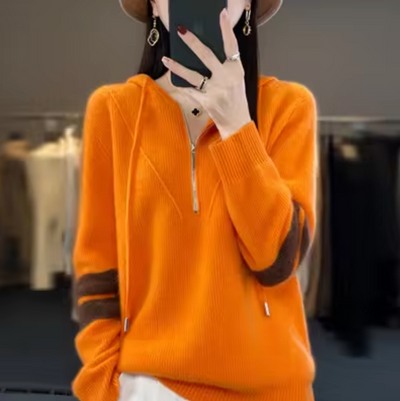 Strickpullover mit Kapuze für Frauen