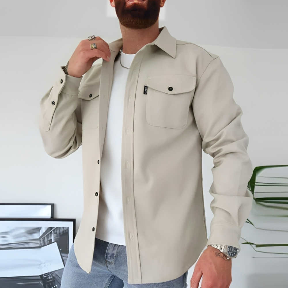 Langärmeliger Mantel mit Taschen für Herren