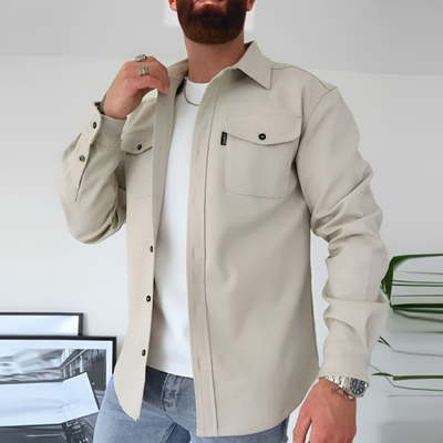 Langärmeliger Mantel mit Taschen für Herren