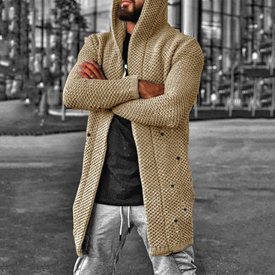 Lässige Strickjacke mit Kapuze für Männer