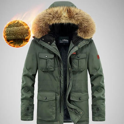 Winterjacke mit Fellkapuze für Männer