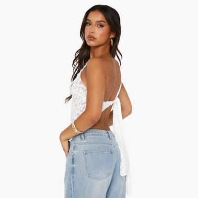 Spitzen One Shoulder Top für Damen – Asymmetrischer Trendlook