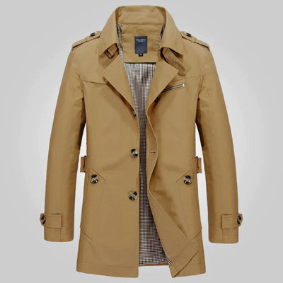 Eleganter Trenchcoat mit Manschettenärmeln für Männer