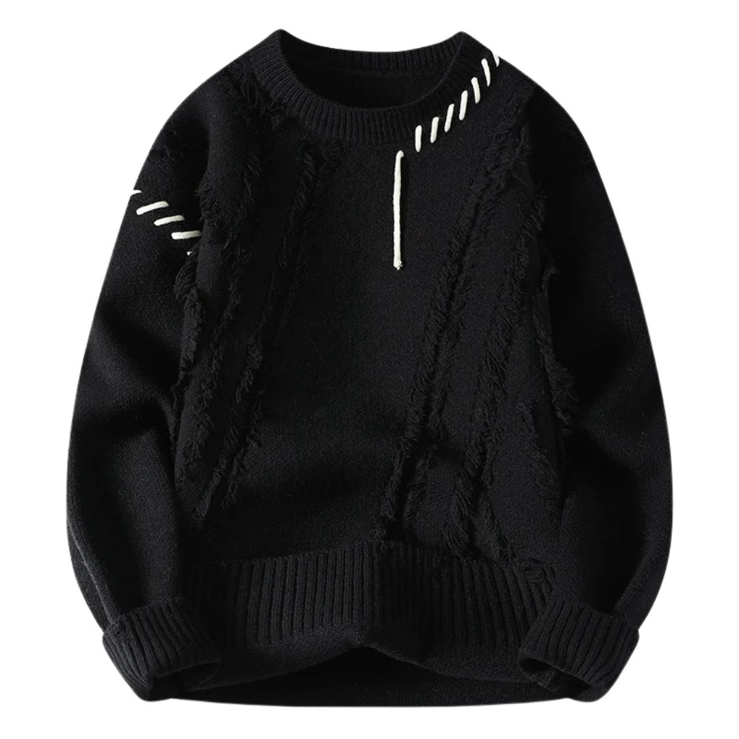 Strickpullover mit Fransen-Design | Unkonventionelle Details | Lässiger Look