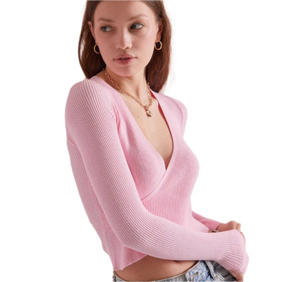 Velira Slim-Fit Wickeloberteil mit V-Ausschnitt