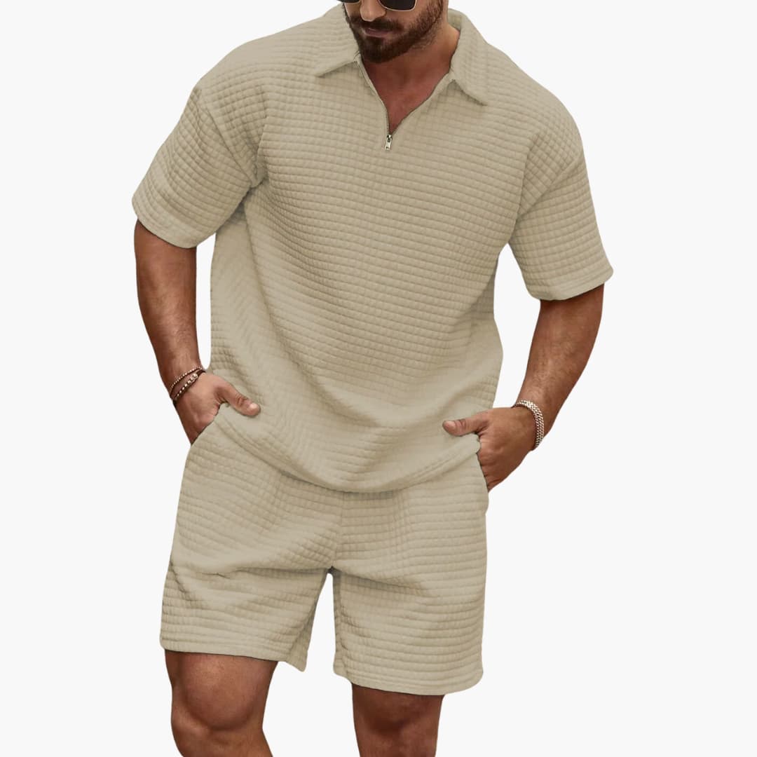 Sommer Set für Herren - Leichte Zweiteiler mit Poloshirt und Sweat Shorts