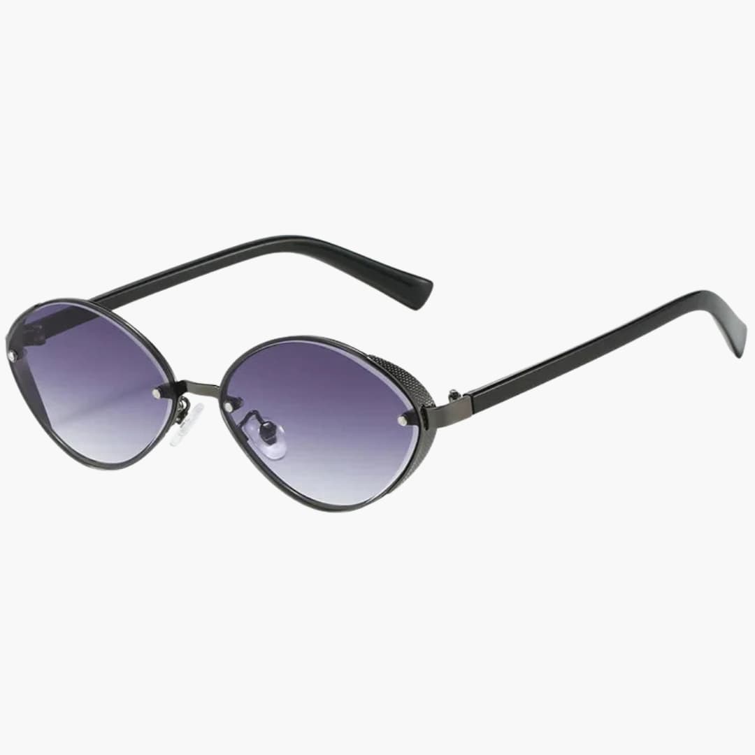 Damen Sonnenbrille mit ovalem Metallrahmen und UV400-Schutz
