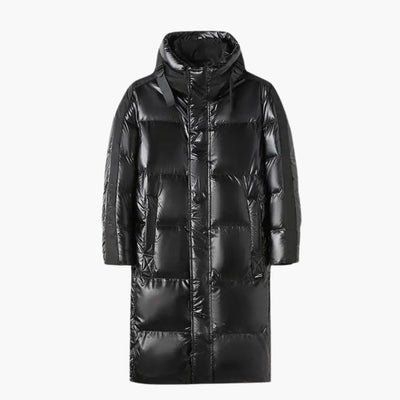 Herren Daunenjacke mit Kapuze und durchgehendem Reißverschluss