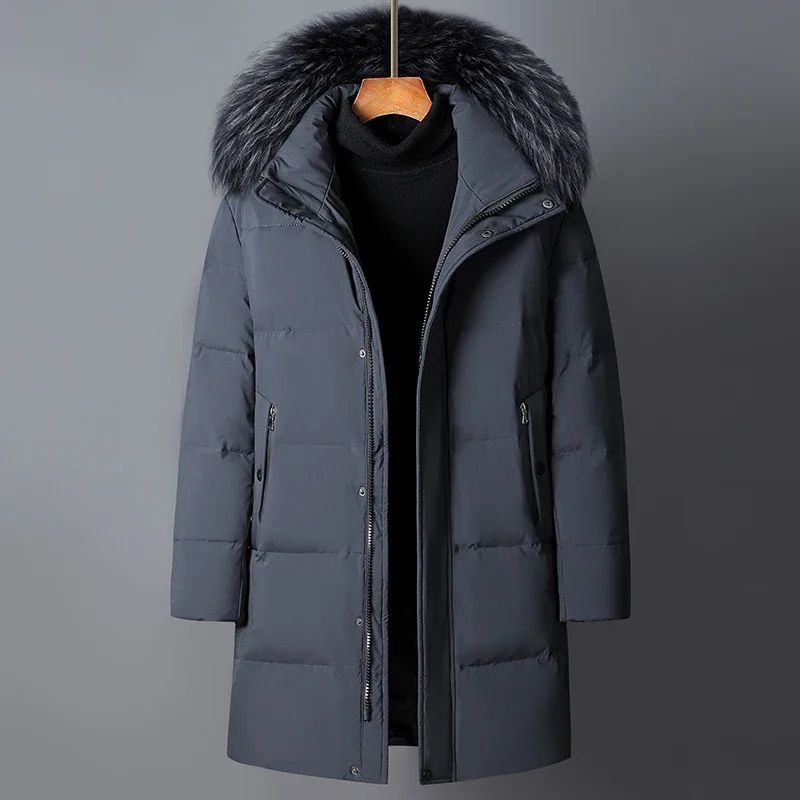 Pelzkapuzen-Winterparka für Männer
