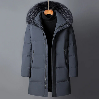 Pelzkapuzen-Winterparka für Männer