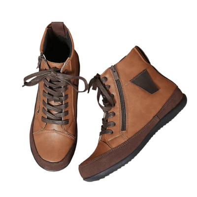 Brielle Damenstiefel mit Schnürung – Stilvolle Stiefel bis zur Wadenmitte mit seitlichem Reißverschluss