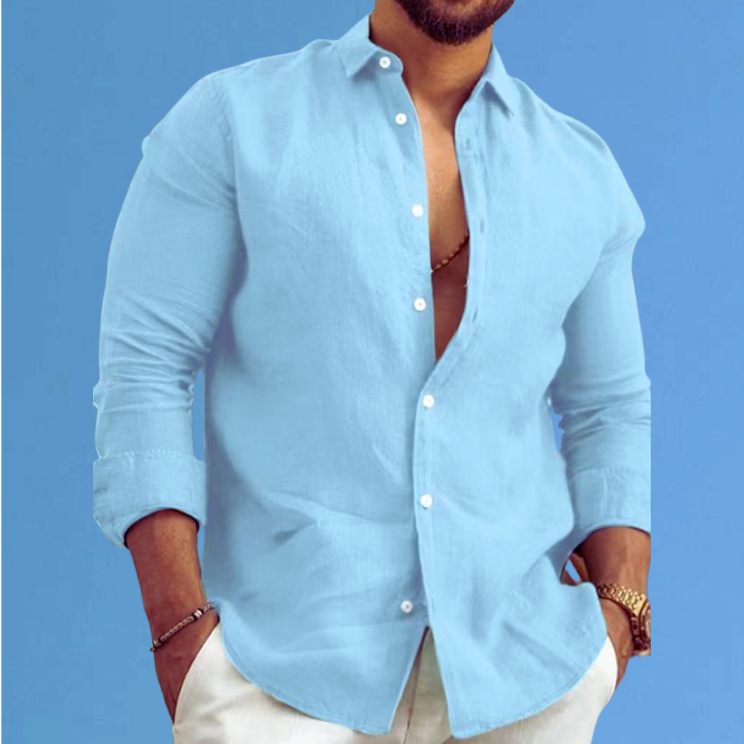 Thomas | Sommerliches Baumwollhemd mit italienischem Kragen