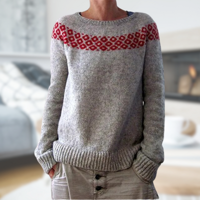 Rundhals-Strickpullover für Damen