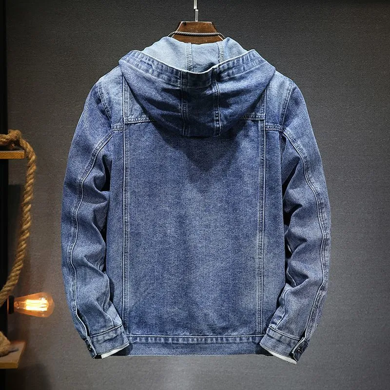 Denimjacke mit Kapuze und Taschen für Herren