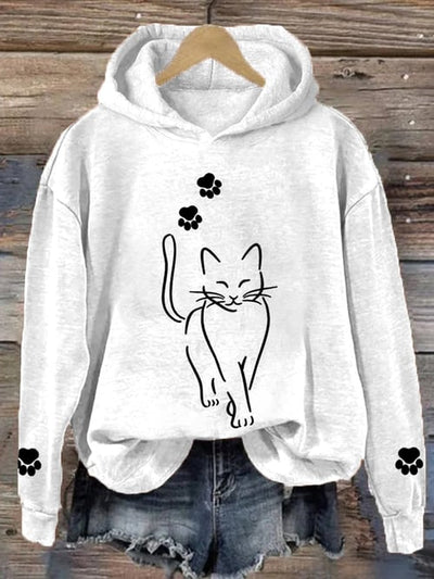 Locker Geschnittener Katzenpullover für Damen