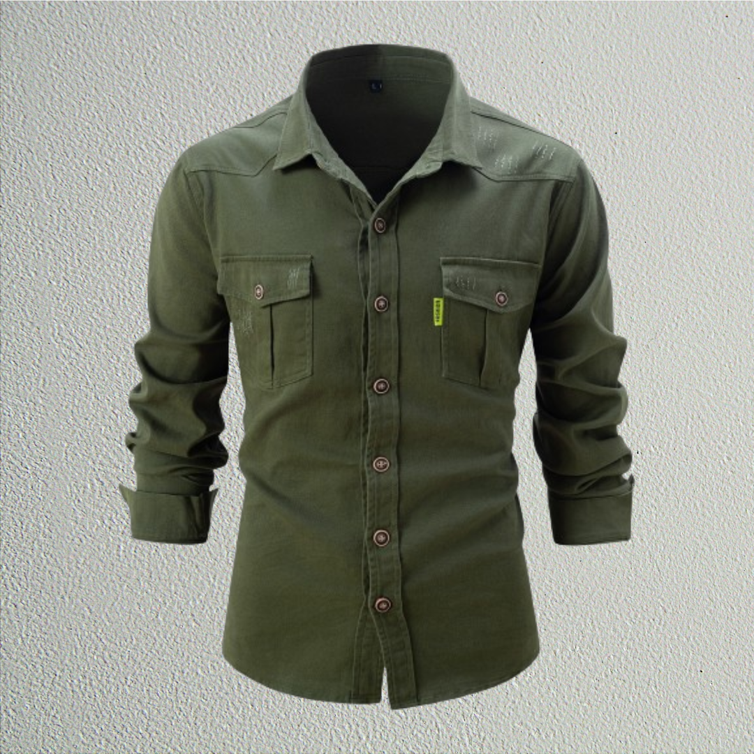 Lothar | Hemd mit Stehkragen aus Baumwolle, elegant und casual