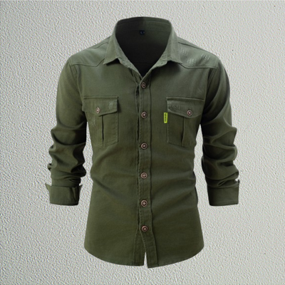 Lothar | Hemd mit Stehkragen aus Baumwolle, elegant und casual