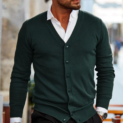 Klassische Strickjacke mit V-Ausschnitt für Männer