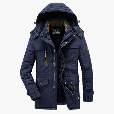 Herren Winterparka mit Kapuze und warmer Fütterung