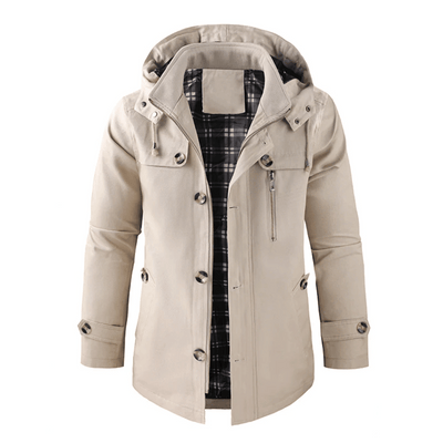 Mittellange Feldjacke mit Kapuze für Herren