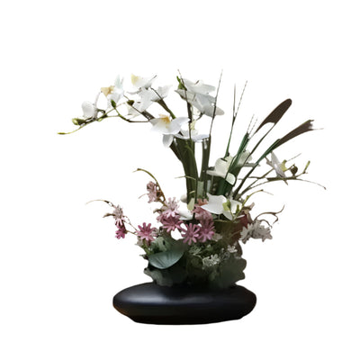 OrchidElegance künstliches Orchideensortiment – Lebensechte Blumenarrangement in einer modernen Vase