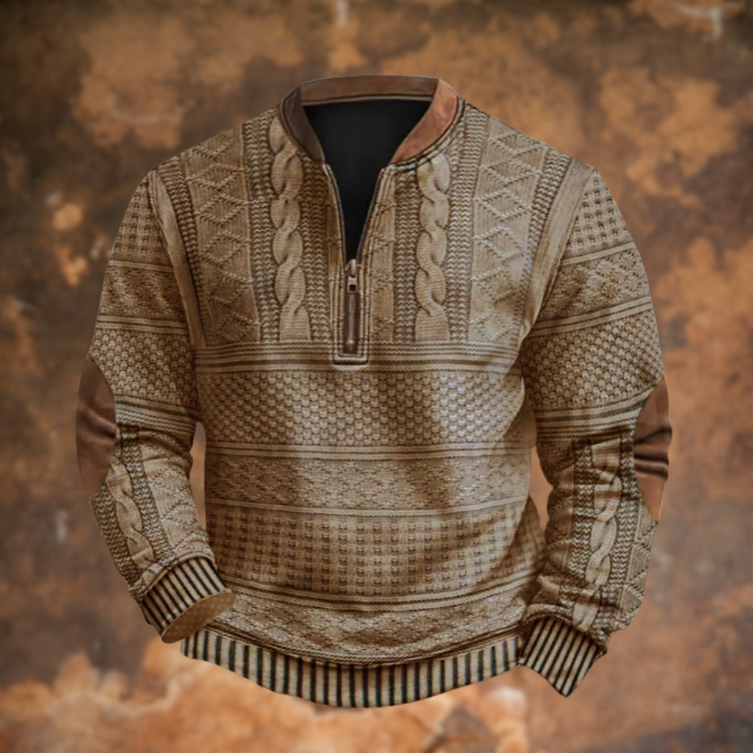 Vintage Strickpulli mit Reißverschluss für Herren
