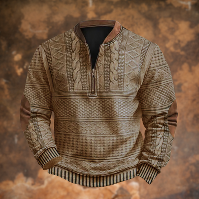 Vintage Strickpulli mit Reißverschluss für Herren