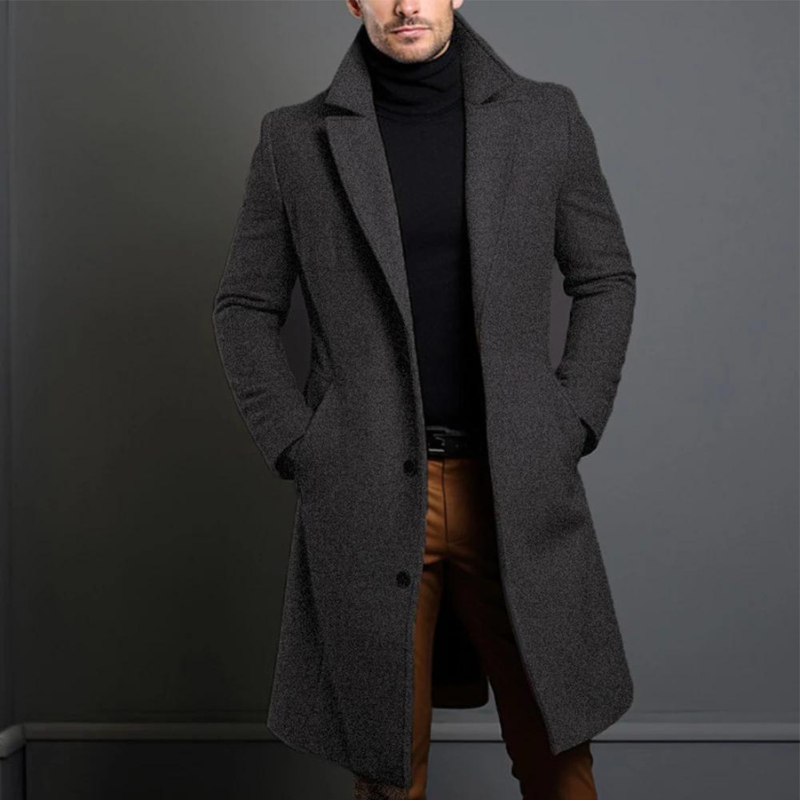 Klassischer Trenchcoat mit Gekerbtem Revers für Herren