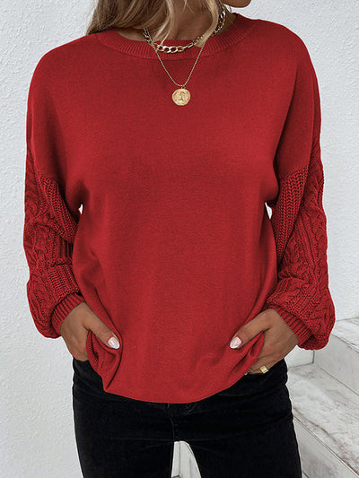 Lockerer Langärmeliger Strickpullover für Damen