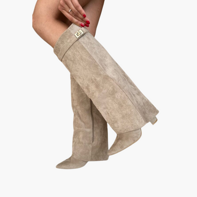 Kniehohe Damenstiefel mit Schnalle - Elegante Stiefel