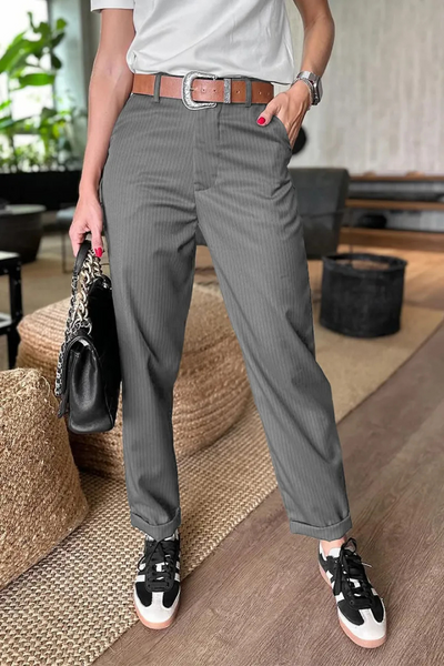 Anzughose mit Bundfalte | Feine Nadelstreifen | Eleganter Schnitt