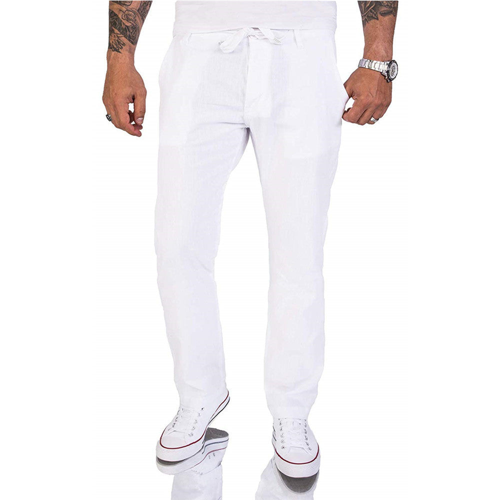 Lässige Herren Baumwoll Casual-Hose im einfarbigen Design
