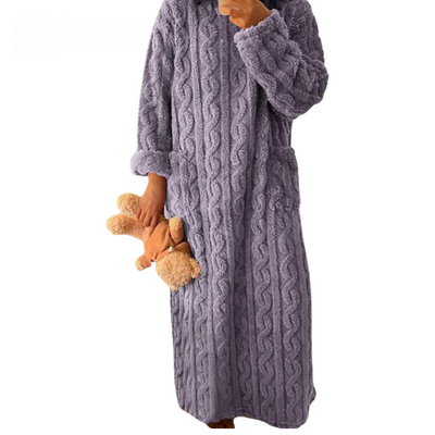 Lounge-Kleid aus Kabelstrick für Damen