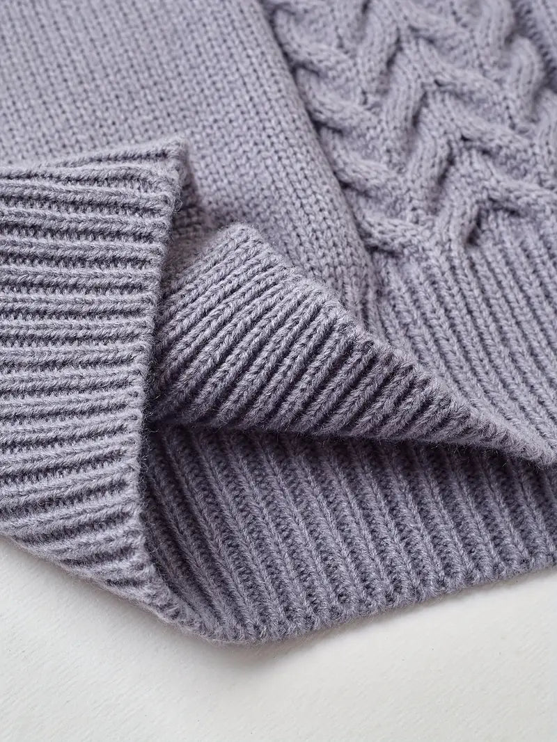 SCHICKER V-AUSSCHNITT KABELSTRICKPULLOVER FÜR FRAUEN | ELEGANTER STRICKSTIL