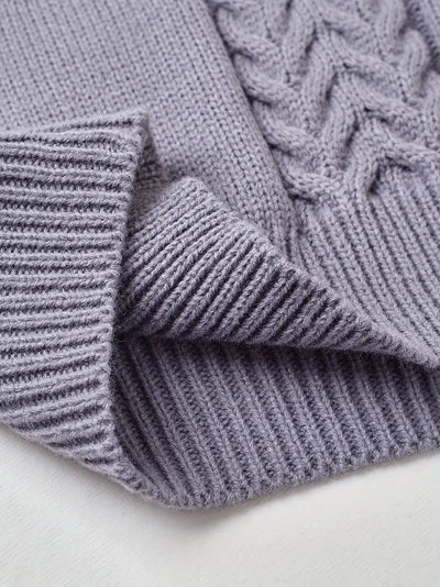 SCHICKER V-AUSSCHNITT KABELSTRICKPULLOVER FÜR FRAUEN | ELEGANTER STRICKSTIL