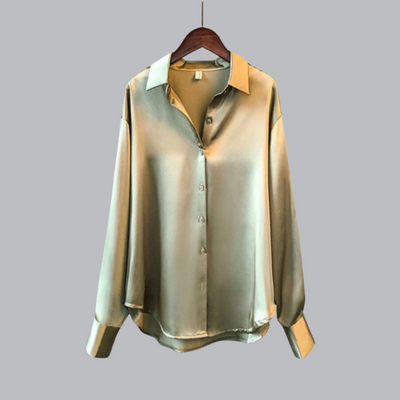 Satinbluse für Damen - Sommerliche Elegante Leichte Hemdbluse für jeden Anlass