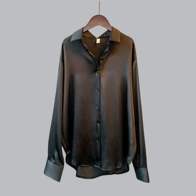 Satinbluse für Damen - Sommerliche Elegante Leichte Hemdbluse für jeden Anlass