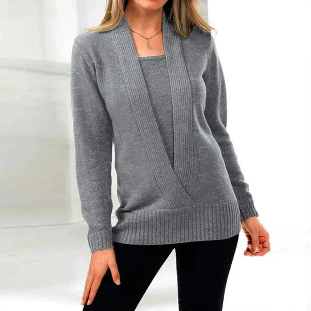 Eleganter Wickelpullover für Damen