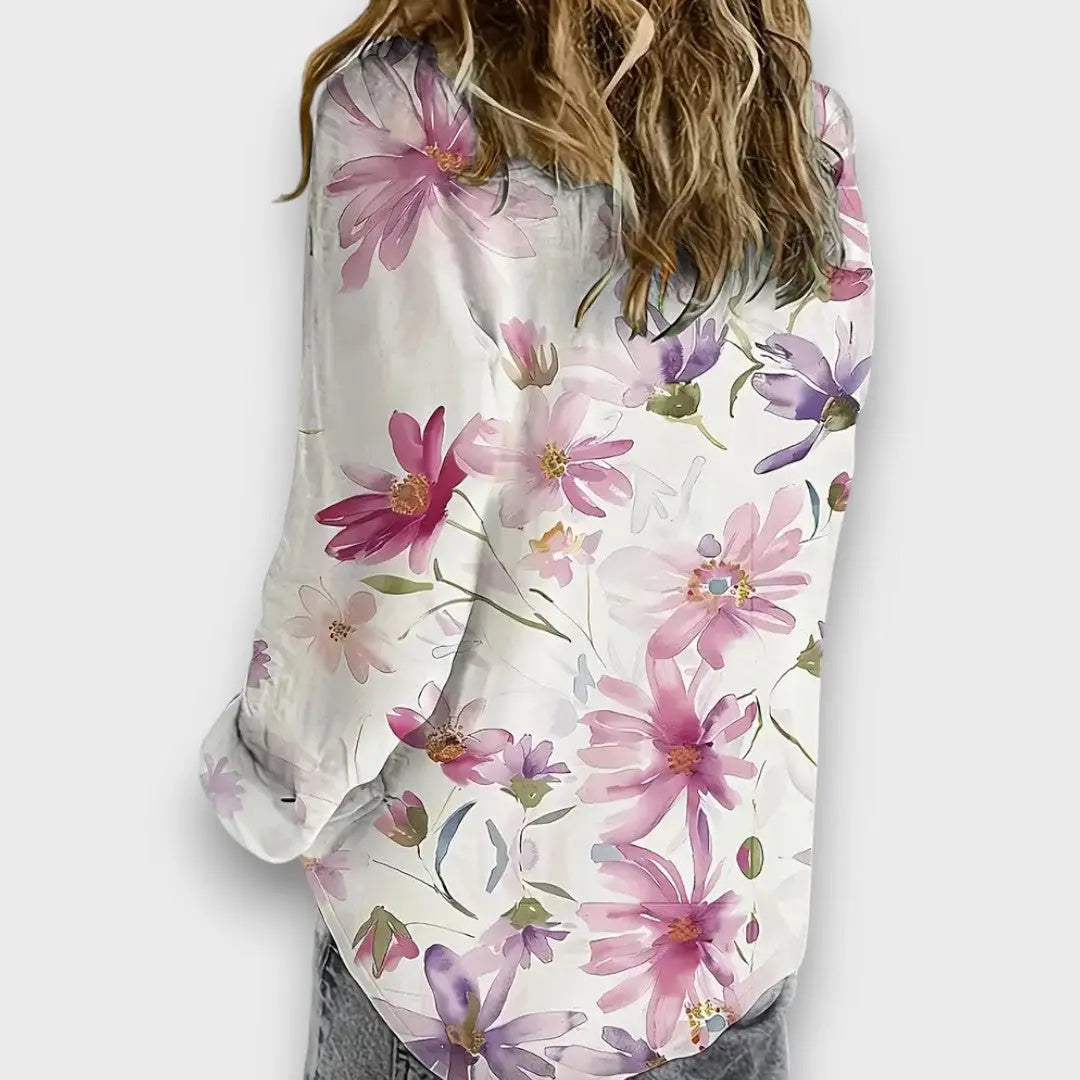 Emiliana – Fließende Bluse mit Aquarellblüten