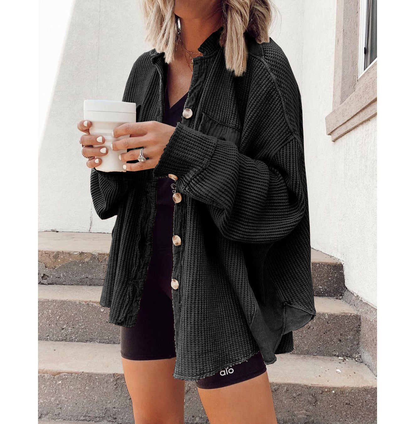 Hemdjacke mit Knopfleiste für Damen